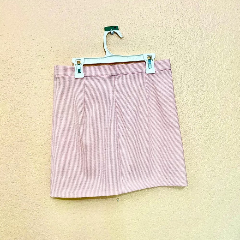 Baby Pink & White Pleated Skirt